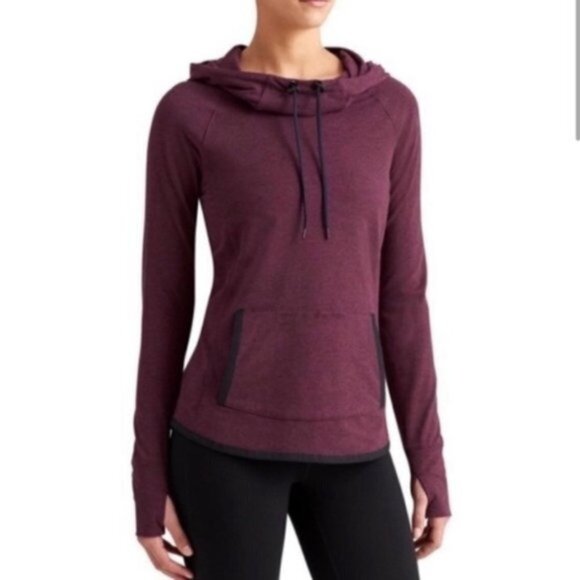 Athleta Sentry Drawstring Hoodie in Maroon Women Size XXS - Picture 1 of 11